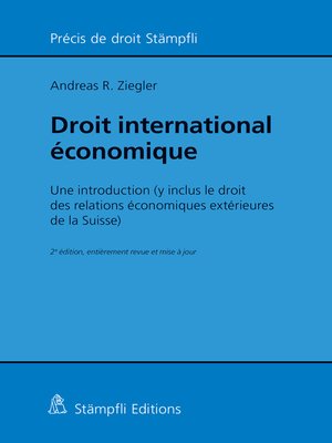 cover image of Droit international économique